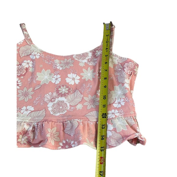 Altar's State Peach Floral Crop Top Women Size Medium | 48-51 - Picture 6 of 7